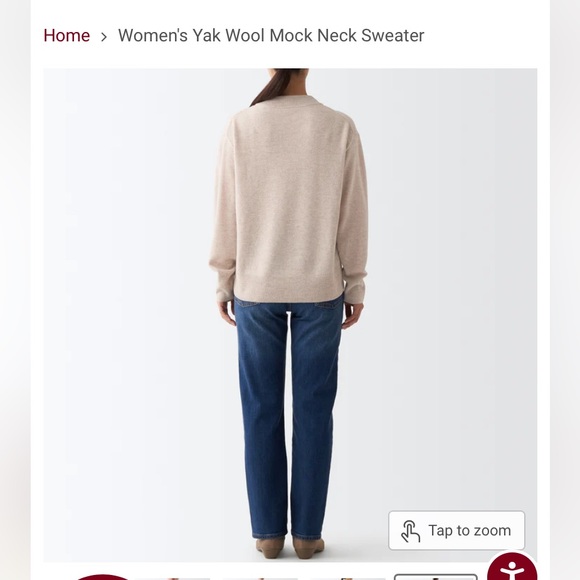 NWT Muji Mock Neck Yak Wool Sweater - Size S - Picture 11 of 11
